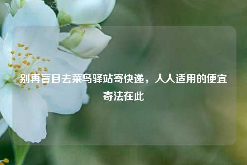 别再盲目去菜鸟驿站寄快递，人人适用的便宜寄法在此