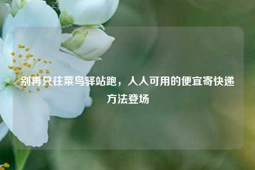 别再只往菜鸟驿站跑，人人可用的便宜寄快递方法登场