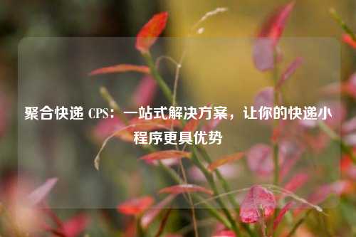 聚合快递 CPS：一站式解决方案，让你的快递小程序更具优势