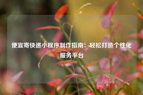 便宜寄快递小程序制作指南：轻松打造个性化服务平台