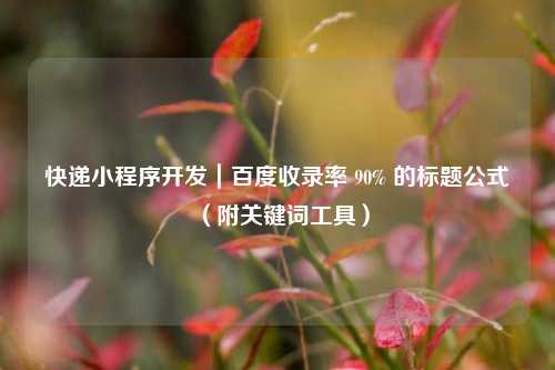 快递小程序开发｜百度收录率 90% 的标题公式（附关键词工具）