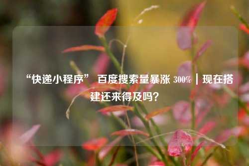 “快递小程序” 百度搜索量暴涨 300%｜现在搭建还来得及吗？
