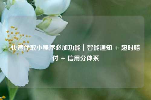 快递代取小程序必加功能｜智能通知 + 超时赔付 + 信用分体系