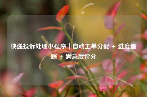快递投诉处理小程序｜自动工单分配 + 进度追踪 + 满意度评分