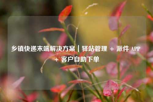 乡镇快递末端解决方案｜驿站管理 + 派件 APP + 客户自助下单